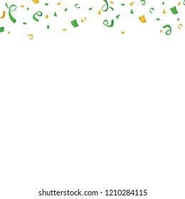 Colorful bright confetti isolated on white background. Festive vector illustration.