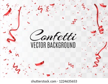 Colorful bright confetti isolated on transparent background. Festive vector illustration. Colorful confetti on a beautiful background. Celebration and party.