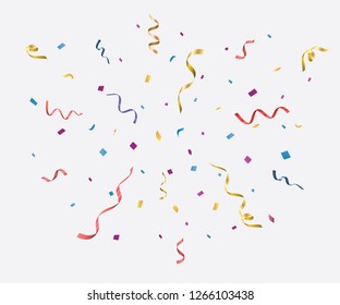 Colorful bright confetti isolated on transparent background. Festive vector illustration.Vector graphics.