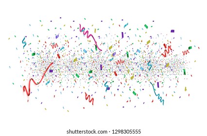 Colorful bright confetti isolated on transparent background. Festive vector illustration. Colorful confetti on a beautiful background. Celebration and party.