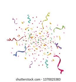 Colorful bright confetti isolated on transparent background. Festive vector illustration. EPS 10
