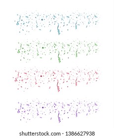 Colorful bright confetti isolated on transparent background. Festive vector illustration. Colorful confetti on a beautiful background. Celebration and party.