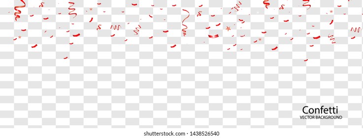 Colorful bright confetti isolated on transparent background. Festive vector illustration. Colorful confetti on a beautiful background. Celebration and party.