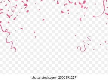 Colorful bright confetti isolated on transparent background. Festive vector illustration , serpentine, gold confetti.for card, party, design, flyer, poster, decor, banner, 