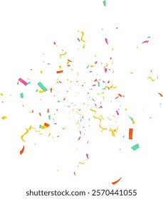 Colorful bright confetti isolated on transparent background. Vector illustration eps10.
