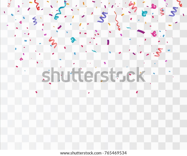 Colorful Bright Confetti Isolated On Transparent Stock Vector Royalty Free