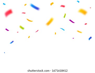 Colorful Bright Confetti Pieces Isolated On White Background. Celebration Party, Vector Illustration