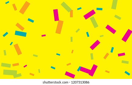 Colorful bright confetti with violet color isolated on white background. Festive vector illustration