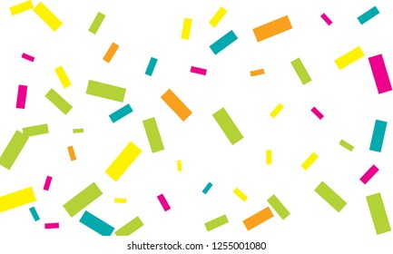 Colorful bright confetti with violet color isolated on white background. Festive vector illustration