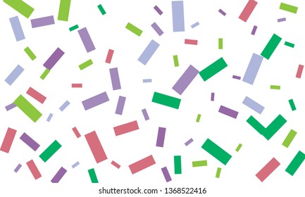 Colorful bright confetti with violet color isolated on white background. Festive vector illustration