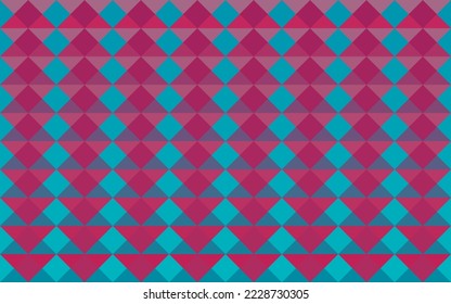 Colorful bright diamonds and triangles pattern in red, purple and blue for creative surface pattern and background designs, textiles and fabrics