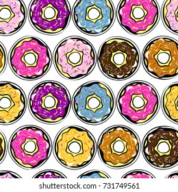 colorful bright donuts trendy vector texture