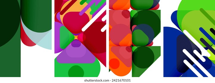 Colorful bright geometric abstract compositions for wallpaper, business card, cover, poster, banner, brochure, header, website