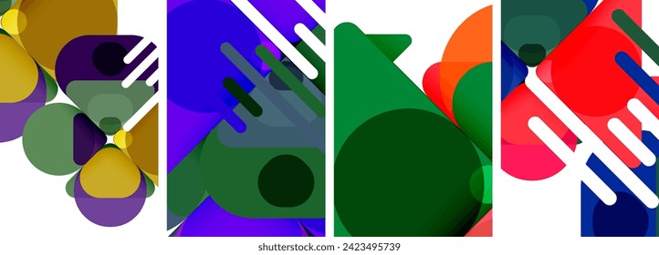 Colorful bright geometric abstract compositions for wallpaper, business card, cover, poster, banner, brochure, header, website