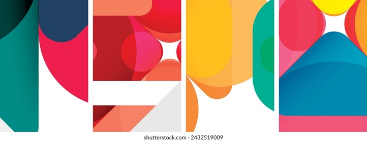 Colorful bright geometric abstract compositions for wallpaper, business card, cover, poster, banner, brochure, header, website
