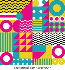 colorful bright geometric background design, geometric print