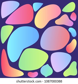 Colorful bright gradient bubble shapes composition, abstract design background, vector illustration