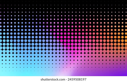 Colorful bright halftone pattern with gradient mesh