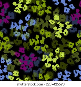 Colorful and bright hand drawn watercolor spots pattern. Seamless rainbow dots bsckground.