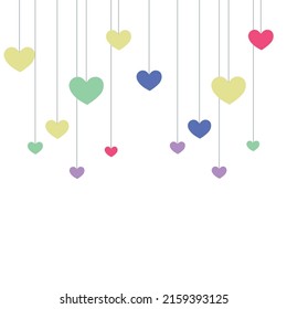Colorful Bright Hearts Vector Pattern. Lovely Baby Shower Illustration