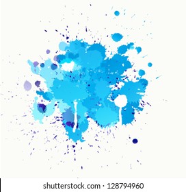 Colorful bright ink splashes