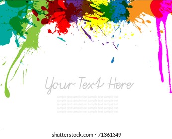 Colorful bright ink splashes