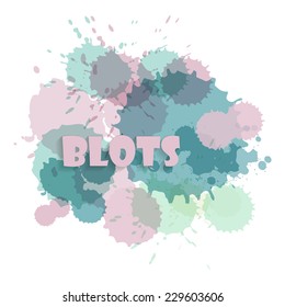 Colorful bright ink splashes on white background