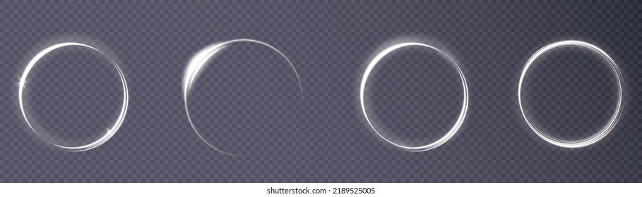 Colorful bright light rings. vector png