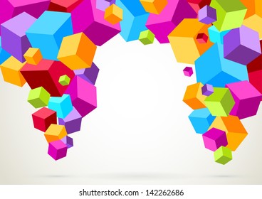 Colorful bright lightweight cubes. Vector illustration