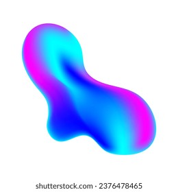 Colorful bright liquid 3d abstract shape. Vector illustration isolated on white background
