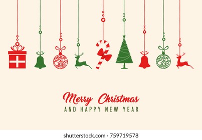 Colorful And Bright Merry Christmas Background 