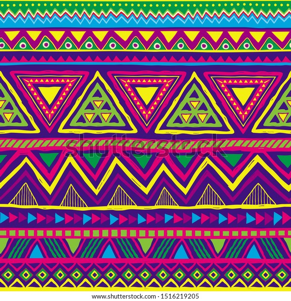 Colorful Bright Mexican Seamless Pattern Native Stock Vector (Royalty ...