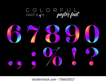 Colorful Bright Neon Typeset. Electric Pink, Purple, Blue Colors. Dynamic Fluorescent Fluid Paint. Vector Vibrant Letters for Music Poster, Cover, Banner, Fashion Invitation, Cover.