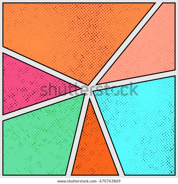 Colorful\
bright old style comic strip page cover. Retro dotted grain pattern\
creative colorful layout. Vector\
illustration