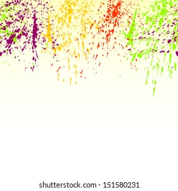 Colorful bright paint splashes isolated on white background.vector illustration