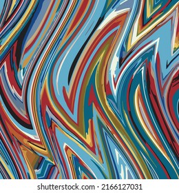 Colorful bright painted vector background of wavy lines. Abstract silk scarves fashion. marble, wallpaper, geometric pattern, scarf, rug, pillow, bandana, fabric textile, clothing, kerchief prints etc