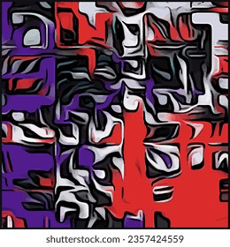 Colorido fondo vectorial de líneas onduladas, pintado con colores vivos. Moda abstracta de la bufanda de seda. mármol, papel pintado, motivos geométricos, pañuelo, lienzo, mármol, bandana, tejidos, ropa, estampado superficial, etc.
