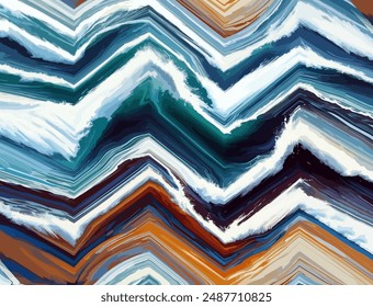 Colorful bright painted vector background of wavy lines. creative brush stroke art. marble, canvas, geometric pattern, scarf, rug, pillow, fabric, kerchief prints etc. illustration vector image