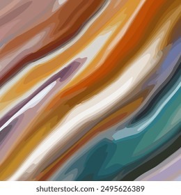 Colorful bright painted vector background of wavy lines. creative brush stroke art. marble, canvas, geometric pattern, scarf, rug, pillow, fabric, kerchief prints etc. illustration vector image