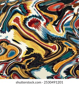 Colorful bright painted vector background of wavy lines. Abstract silk scarves fashion. marble, wallpaper, geometric pattern, scarf, rug, pillow, bandana, fabric textile, clothing, kerchief prints etc