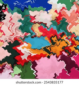 Colorful bright painted vector background of wavy lines. Abstract silk scarves fashion. marble, wallpaper, geometric pattern, scarf, rug, pillow, bandana, fabric textile, clothing, kerchief prints etc