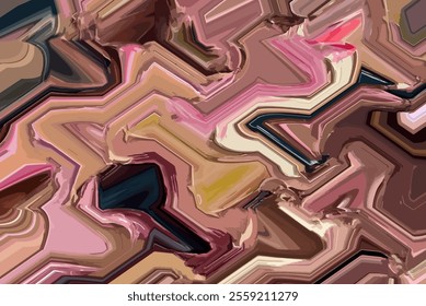 Colorful bright painted vector background of wavy lines. creative brush stroke art. marble, canvas, geometric pattern, scarf, rug, pillow, fabric, kerchief prints etc. illustration vector image