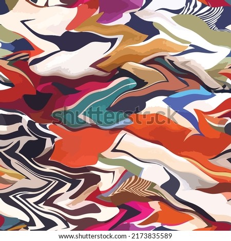 Colorful bright painted vector background of wavy lines. Abstract silk scarves fashion. marble, wallpaper, geometric pattern, scarf, rug, pillow, bandana, fabric textile, clothing, kerchief prints etc Сток-фото © 