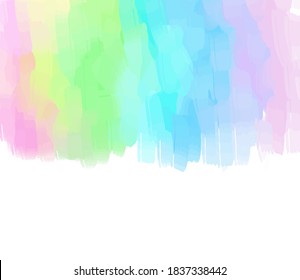 Colorful bright paper texture kids banner, vector background. Rainbow watercolor abstract vivid  scribble wallpaper, art design, card