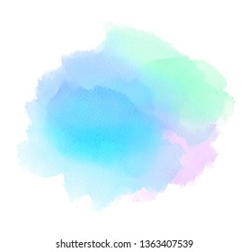 Colorful bright paper texture vector isolated stain element for art design, decoration, tag, wallpaper, card. Abstract vivid color aqua liquid hand drawn splash for frame, border