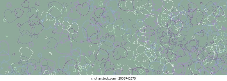 Colorful Bright Party Pastel Pink Style. Violet Vivid Multicolor Hearts Bordo Romantic Background. Blue Olive Mint Confetti White Modern Design. Purple Neon Love Green Modern Art Pattern.