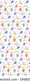 colorido patrón brillante con dibujos animados adorables pequeños pájaros cantores