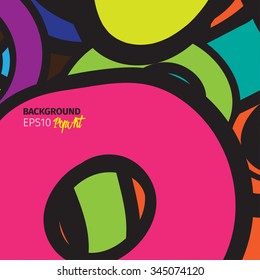 Colorful bright pop-art style modern vector background with intense color scheme for backdrops, backgrounds, wallpaper, book cover, cover design