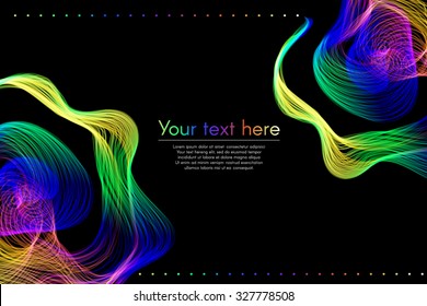 Colorful bright rainbow abstract background with text banner