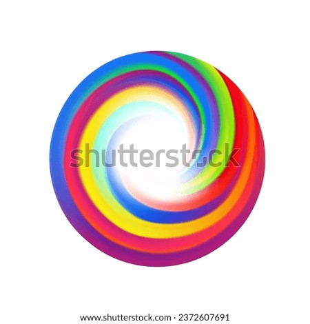 Colorful bright rainbow circle on white background, abstract spiral, whirlpool or vortex.
